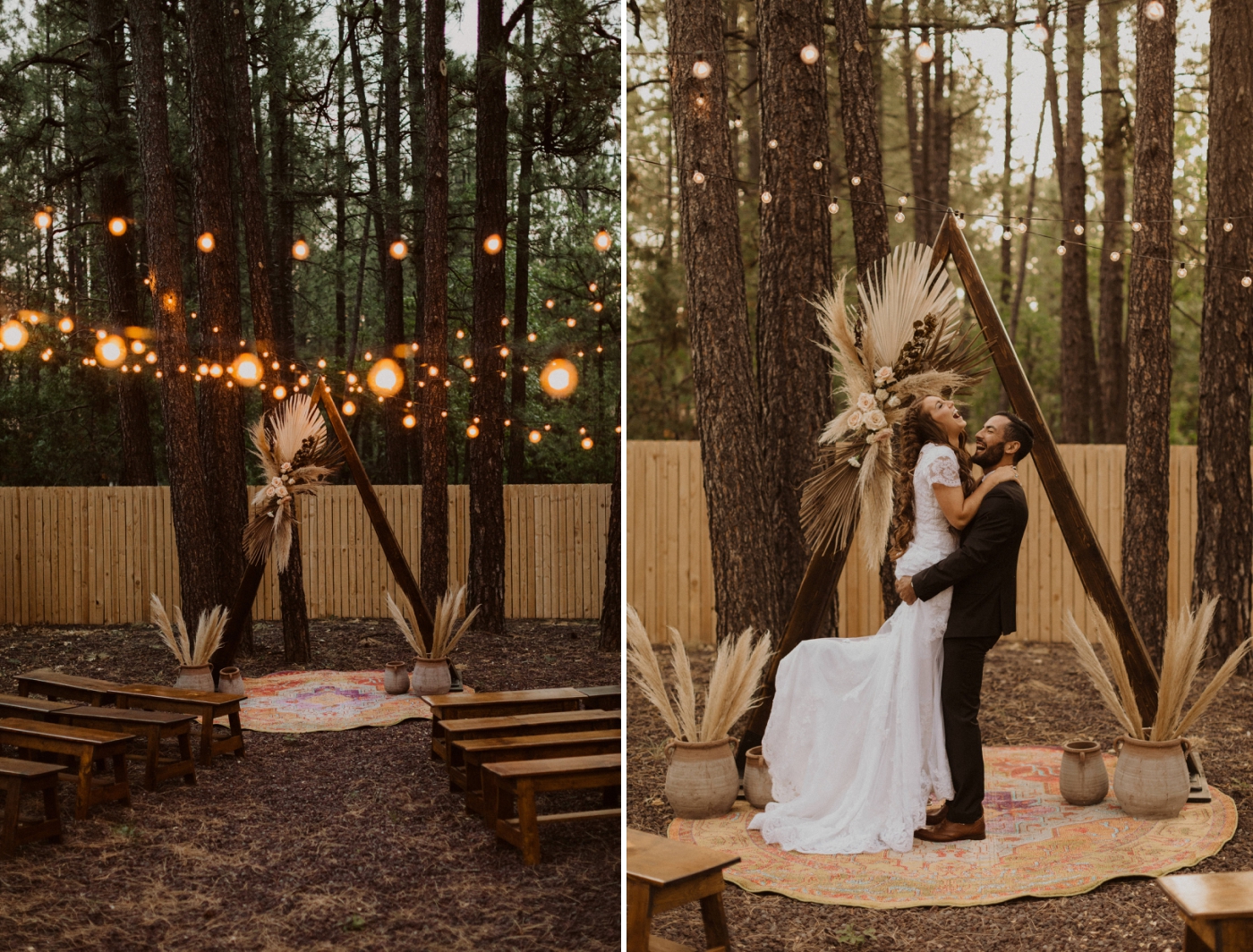 Triangle wedding arch decor