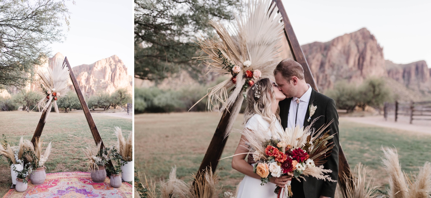 Triangle wedding arch decor