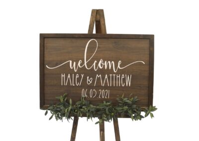 wood wedding welcome sign