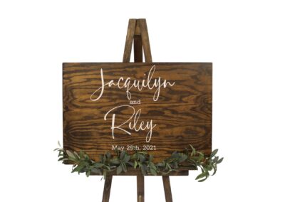 wood wedding welcome sign