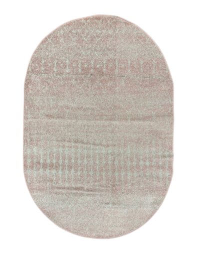 pink and tan oval rug 4x5.5