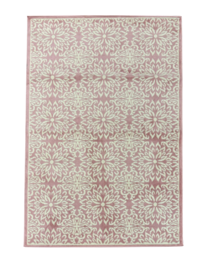 Pink and white rug rental 4x6